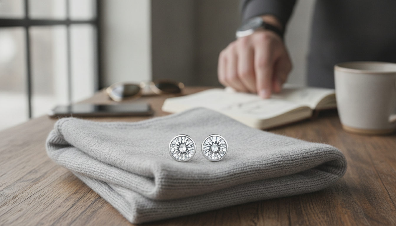 10mm Moissanite Stud Earrings: Unisex Fit & Styling
