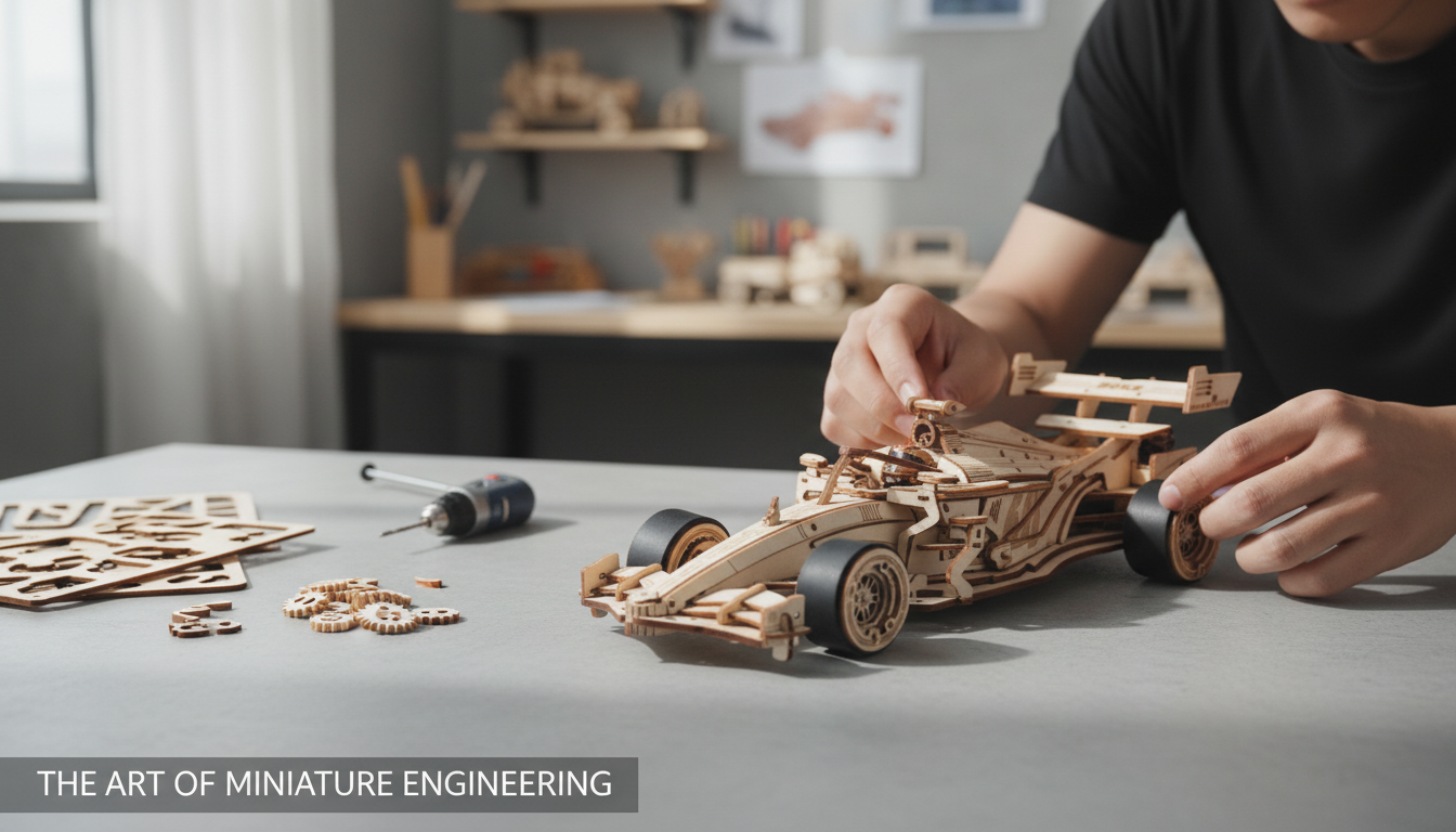3D Wooden Racing Car Puzzle Kit: Build & Display Guide
