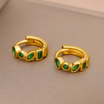 Minimalist Zircon Leaf Hoops: Everyday Subtle Sparkle